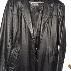 Wilson's Leather Ladies Black Blazer Size Large RN68426